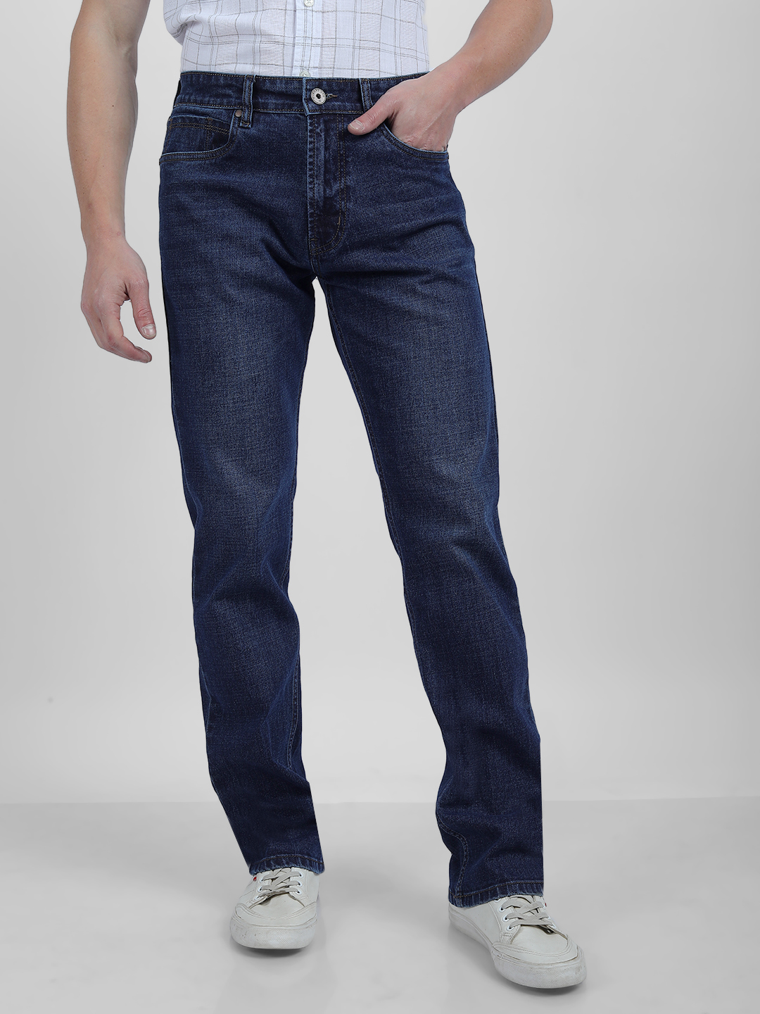 Numero Uno Men Faded Dark Blue Jeans